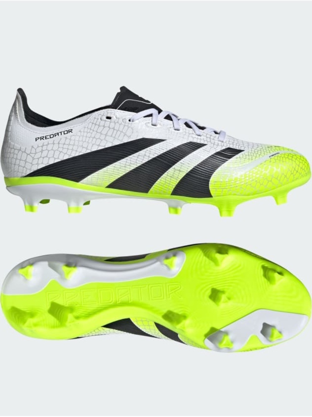 adidas Predator Soccer Cleats - White/Neon Yellow/Black